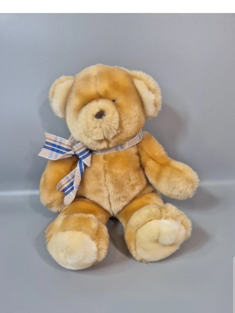Dan Dee Yellow Plush Bear 14" with Bow Collector's Choice Pre Loved